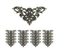 Geesatis Juego de 20 cubiertas decorativas de bronce para esquina de muebles con tornillos de montaje, aleación, 6,35 cm x 4,5 cm