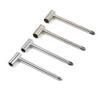 Geesatis - Juego de 4 llaves para guitarra, accesorios para guitarra, accesorios de guitarra, color plateado (2 piezas hexagonales de 7 mm de diámetro y 2 piezas hexagonales de 8 mm de diámetro