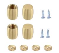 Geesatis Juego de 4 patas de tabla de cortar de latón, tornillos de acero inoxidable y tornillos autorroscantes de latón, adecuados para tablas de cortar, armarios y otros muebles (forma de columna