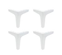 Geesatis Paquete de 4 patas triangulares blancas de muebles de altura de 150 mm / 6 pulgadas, patas de sofá de repuesto para muebles de decoración, con tornillos de montaje