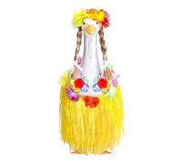 Geese Costume Clothes, Hawaiian Animal Wreath Outfits, 23 Inch Bird Statue Bikini and Wig Set for Outdoor Garden Porch Decor Summer Holiday Yard Parties Display