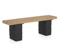 GEESEHOME Banco Efecto Madera de Abeto y Base de poliresina mgo