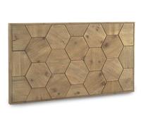 GEESEHOME - Cabecero de Cama en Madera de Fresno Natural, 110x60 cm, Cabezal de Madera Maciza para Dormitorio, Decoración Habitación, Color Claro