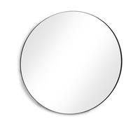 GEESEHOME Espejo de Pared Redondo 120 cm, Marco Fino de Metal Negro, Espejo Circular Grande para Salón y Comedor, Diseño Minimalista Ligero, Montaje en Pared
