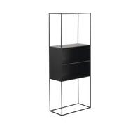 GEESEHOME - Estantería Metálica de Hierro Negro, Librería de Diseño Industrial con Estantes de Diferentes Alturas, Mueble Auxiliar para Salón o Dormitorio, 60x30x150 cm