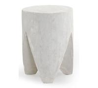 GEESEHOME Mesa Auxiliar Color Cemento Blanco de poliresina