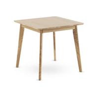 GEESEHOME Mesa Cuadrada 80x80 patasde hevea con sobre Chapado en Roble