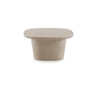 GEESEHOME Mesa de Centro de 80 x 80 cm de poliresina Cemento Arena