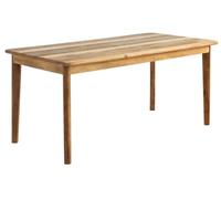 GEESEHOME - Mesa de Comedor de Madera Maciza de Mango Gris Envejecido, 170x90 cm, Diseño Vintage Industrial para Salón o Comedor
