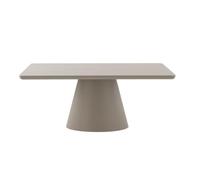 GEESEHOME - Mesa de Comedor Rectangular 180x100 cm MDF Lacado Epoxi Color Topo Mate, Diseño Moderno y Elegante para Salón o Comedor