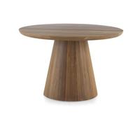 GEESEHOME - Mesa de Comedor Redonda de Madera Natural de Jambul con Pie Central, 120 cm Diámetro, Estilo Rústico para Salón o Comedor