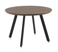 GEESEHOME Mesa de melamina con Efecto Madera de Roble 110 diámetro
