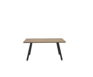 GEESEHOME Mesa de melamina con Efecto Madera de Roble con Patas Metal 160x90