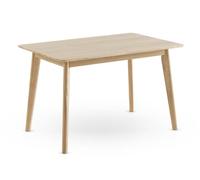 GEESEHOME Mesa Rectangular 120x80 Patas de hevea con sobre Chapado en Roble