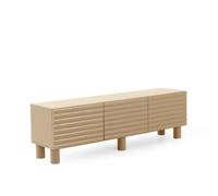 GEESEHOME Mueble TV Azul con Relieve Ondulado en Las Puertas