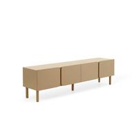 GEESEHOME Mueble TV Beige con Cantos Redondos en Las Esquinas de Puertas