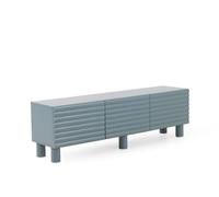 GEESEHOME Mueble TV Beige con Relieve Ondulado en Las Puertas