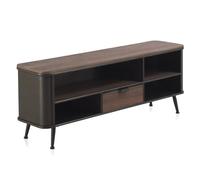 GEESEHOME Mueble TV metálico con encimera y cajón de Madera de Abeto