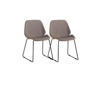 GEESEHOME Pack 2 sillas Madera tapizadas con Patas metálicas Negras