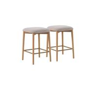 GEESEHOME Pack 2 taburetes de Madera de Roble tapizado en Beige