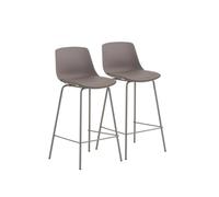 GEESEHOME Pack 2 taburetes de Polipropileno con Asiento tapizado en símil Piel