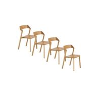 GEESEHOME Pack de 4 Sillas de Comedor de Madera de Roble, Juego de 4 Sillas de Salón y Cocina con Asiento y Respaldo Contrachapado, Sillas Modernas con Formas Redondeadas