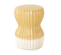 GEESEHOME Taburete mesita Auxiliar de cerámica Amarillo y Blanco