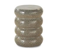 GEESEHOME Taburete mesita Auxiliar de cerámica Negro y Dorado