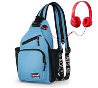 Geestock Bolsa Bandolera para Hombres y Mujeres, Mochila Pequeña Convertible a Bolso de Pecho, Bolsa de Hombro Impermeable, Mochila Cruzada Casual para Senderismo, Ciclismo, Viajes (Azul)