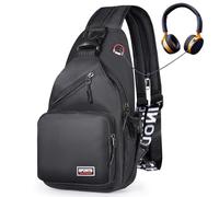 Geestock Bolsa Bandolera para Hombres y Mujeres, Mochila Pequeña Convertible a Bolso de Pecho, Bolsa de Hombro Impermeable, Mochila Cruzada Casual para Senderismo, Ciclismo, Viajes (Black)