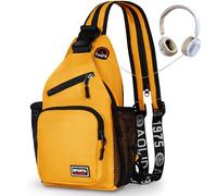 Geestock Bolsa Bandolera para Hombres y Mujeres, Mochila Pequeña Convertible a Bolso de Pecho, Bolsa de Hombro Impermeable, Mochila Cruzada Casual para Senderismo, Ciclismo, Viajes (Amarillo)