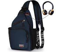 Geestock Bolsa Bandolera para Hombres y Mujeres, Mochila Pequeña Convertible a Bolso de Pecho, Bolsa de Hombro Impermeable, Mochila Cruzada Casual para Senderismo, Ciclismo, Viajes (Azul Oscuro)