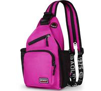 Geestock Bolsa Bandolera para Hombres y Mujeres, Mochila Pequeña Convertible a Bolso de Pecho, Bolsa de Hombro Impermeable, Mochila Cruzada Casual para Senderismo, Ciclismo, Viajes (Morado)