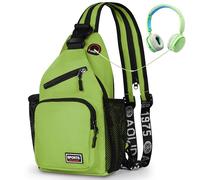 Geestock Bolsa Bandolera para Hombres y Mujeres, Mochila Pequeña Convertible a Bolso de Pecho, Bolsa de Hombro Impermeable, Mochila Cruzada Casual para Senderismo, Ciclismo, Viajes (Verde)