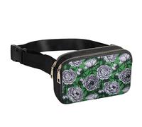 Geestock Riñonera para niñas, riñonera para mujer, riñonera con cinturón ajustable para mujer, riñonera de moda con flores blancas, para compras, festivales, caminar, viajes, ciclismo, mujer, flor