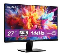 GEESUU Monitor PC 27 Pulgadas, Computer Gaming Pantalla Ordenador 144Hz, Full HD, VESA 75x75mm, VA, 99% sRGB, Baja Luz Azul, HDMI 2.0, DP 1.2