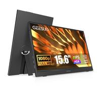 GEESUU Monitor Portatil 15,6 Pulgadas FHD IPS Pantalla Portátil con Soporte | HDR Pantalla Ordenador con Soporte y Altavoces Integrados, USB Type-C/HDMI para Ordenador Portátil/Mac/PC/Teléfono