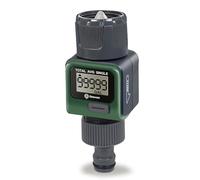 Geevon Medidor de agua digital, medidor de flujo de agua con rosca de metal de entrada de latón, contador de agua de manguera para riego de jardín al aire libre, alta precisión y resistente al agua
