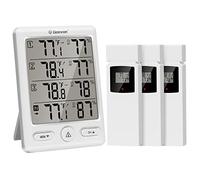 Geevon Termómetro inalámbrico para interiores y exteriores con 3 sensores remotos, higrómetro digital, termómetro interior, medidor de temperatura y humedad con rango de 60 m
