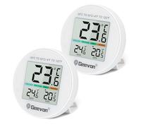 Geevon Termómetro para nevera, mini LCD digital, IP65 impermeable, función de indicador de temperatura del refrigerador, parte trasera magnética de soporte, registro mínimo máximo, termómetros de