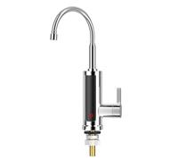 Geevorks Grifo eléctrico de Agua Caliente instantánea d e 3000 W con Calentamiento rápido, Manguera Flexible d e 360 Grados y Pantalla LED de Temperatura para Cocina, baño, ofic (Enchufe Europeo)
