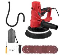 Geevorks Lijadora de Pared,850W Lijadora Pared y Techo,Lijadora Excéntrica Electrica,con 12 Discos Abrasivos,1500-2600 RPM,Sistema de Autolimpieza