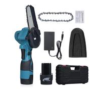 Geevorks Mini Motosierra Bateria 4 Pulgadas,18V Mini Motosierra Electrica Inalámbrica,con 2 1500 mAh,Cerradura de Seguridad,Sierra Electrica Pequeña Mano, para Cortar Ramas