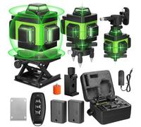 Geevorks Nivel Laser Nivel Láser Autonivelante 4 x 360,4D 16 Líneas Verde Profesional,Base Magnética Giratoria 360°,2 Batería,Control Remoto y por Móvil