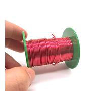 Geeyu Alambre de cobre esmaltado magnético de 0,41 mm, 0,9 mm y 0,03 mm, calibre 38, 41 y 20 AWG, color rojo, Qa-1/155, for generadores pequeños.(OD 0.5mm)
