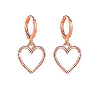 Gefälschte Creolen Für Männer Einfache hohle Herz-Ohrringe für Teenager-Mädchen Minimalistische Piercing-Ohrstecker Trendige Ohrringe Winzige Silberne Ohrstecker, Einheitsgröße, Metal, Sin piedra