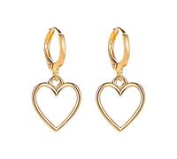 Gefälschte Creolen Für Männer Einfache hohle Herz-Ohrringe für Teenager-Mädchen Minimalistische Piercing-Ohrstecker Trendige Ohrringe Winzige Silberne Ohrstecker, Einheitsgröße, Metal, Sin piedra