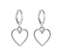 Gefälschte Creolen Für Männer Einfache hohle Herz-Ohrringe für Teenager-Mädchen Minimalistische Piercing-Ohrstecker Trendige Ohrringe Winzige Silberne Ohrstecker, Einheitsgröße, Metal, Sin piedra