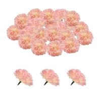 GEFIRE 30 Pcs Cabezas de Flores de Clavel Falso Flor Artificial en Forma de Margarita, Flores Artificiales Decoracion, Decoraciones para Fiestas Decoración de Bodas en el Hogar (Rosa Claro)