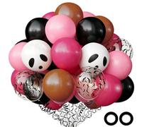 GEFIRE 50 Globos Halloween 5 Colores Rosa Calavera Fantasma | Paleta rosada suave, Calaveras y fantasmas, Murciélagos internos, Látex y PET seguros, Helio compatible, Reutilizables